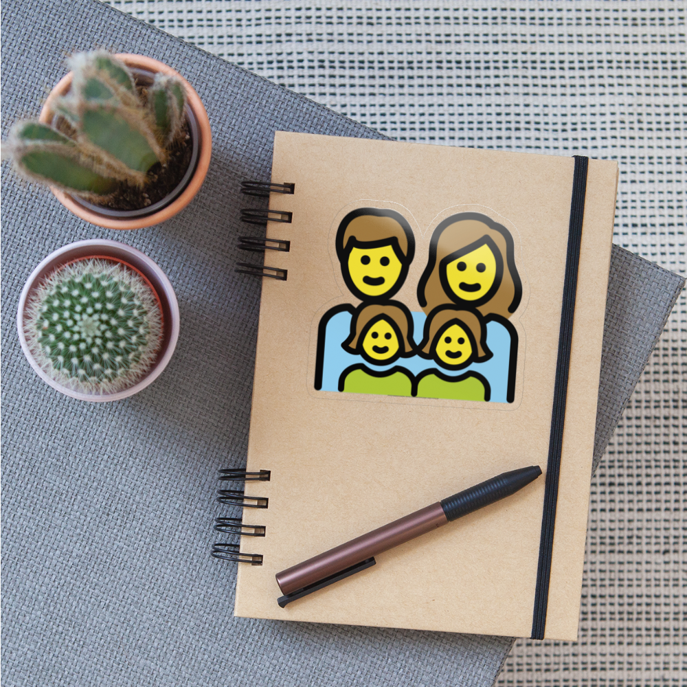 Family: Man, Woman, Girl, Girl Moji Sticker - Emoji.Express - transparent glossy