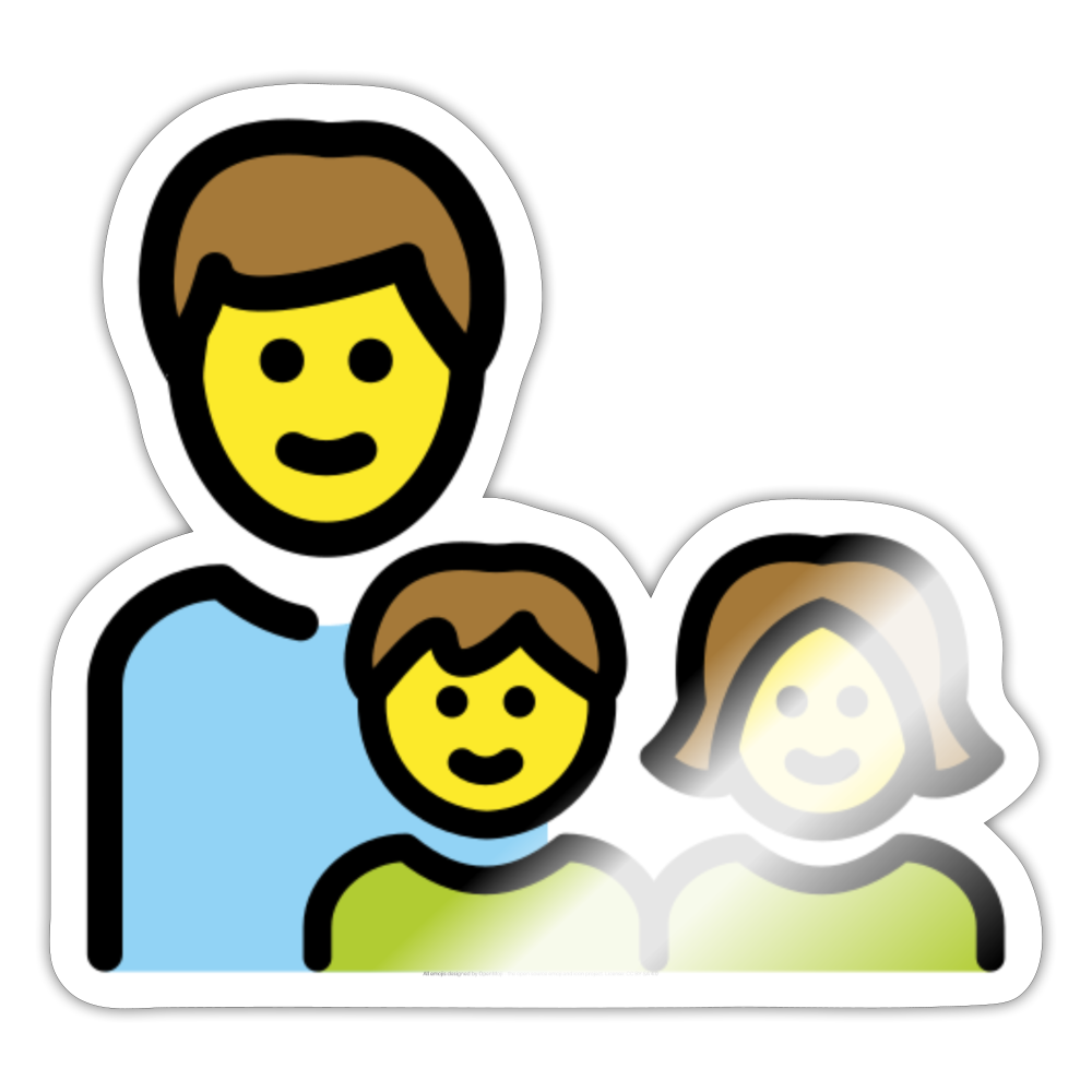 Family: Man, Girl, Boy Moji Sticker - Emoji.Express - white glossy