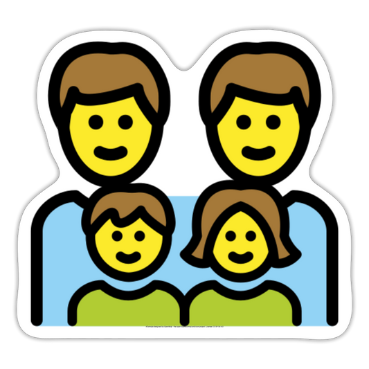 Family: Man, Man, Girl, Boy Moji Sticker - Emoji.Express - white matte