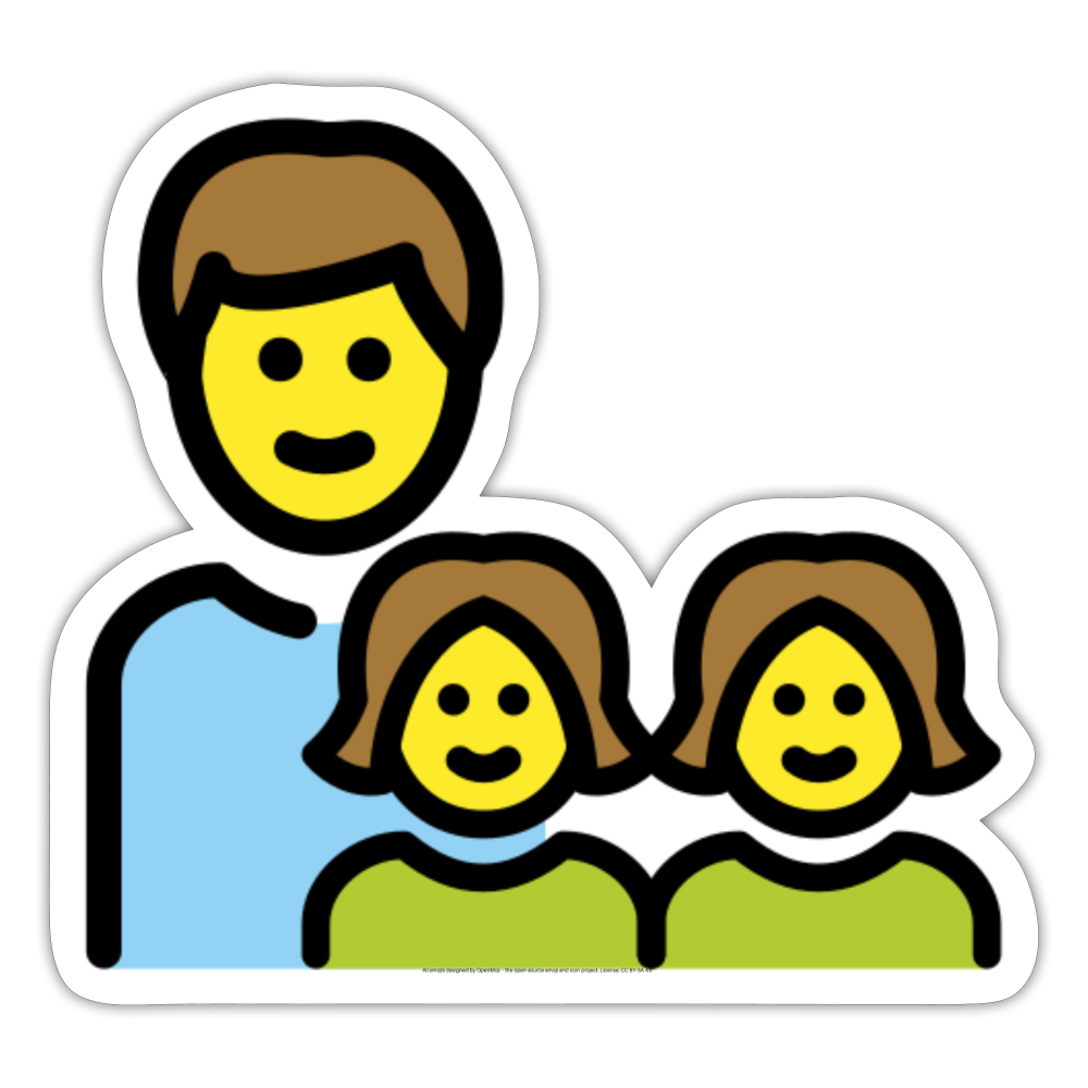 Family: Man, Girl, Girl Moji Sticker - Emoji.Express - white matte