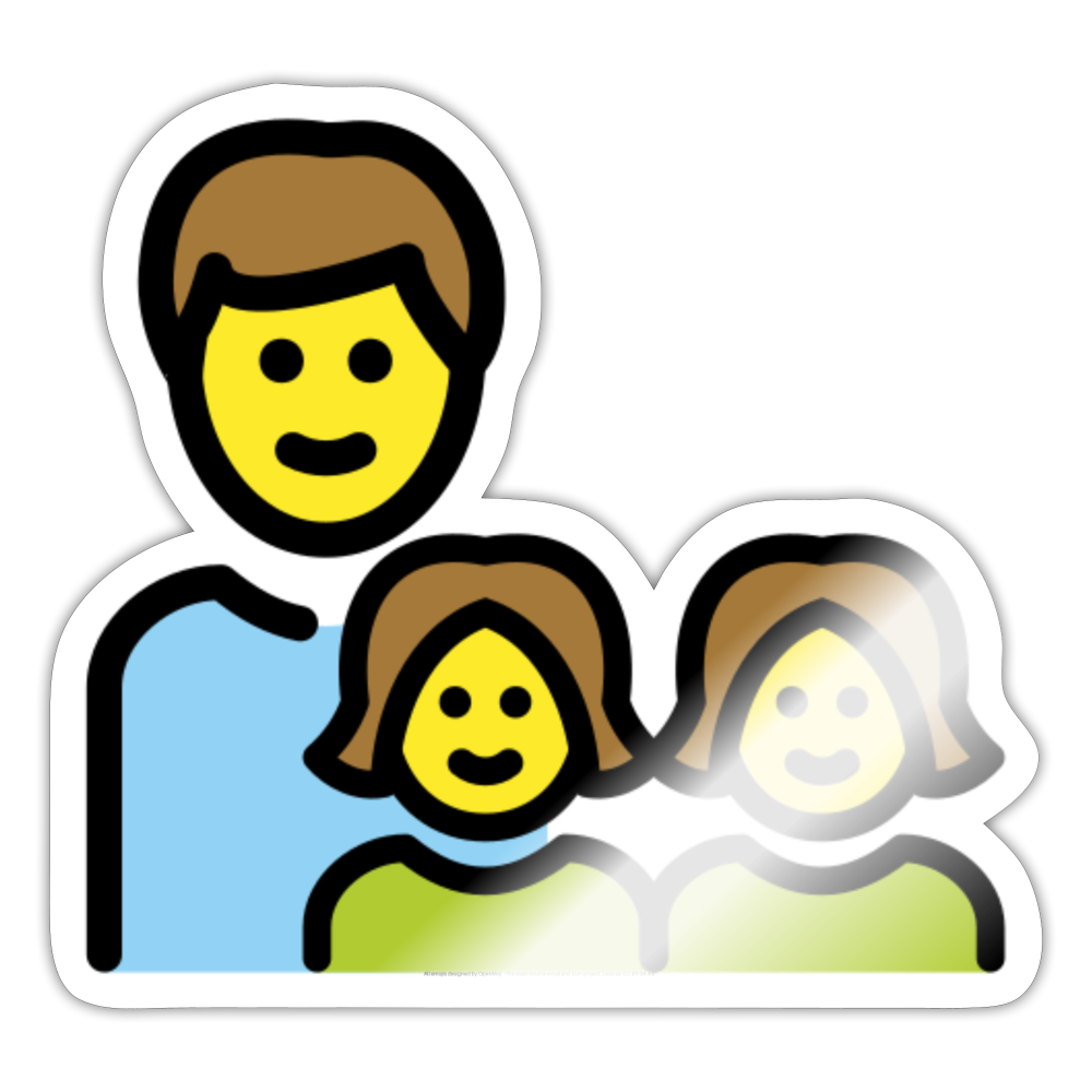 Family: Man, Girl, Girl Moji Sticker - Emoji.Express - white glossy