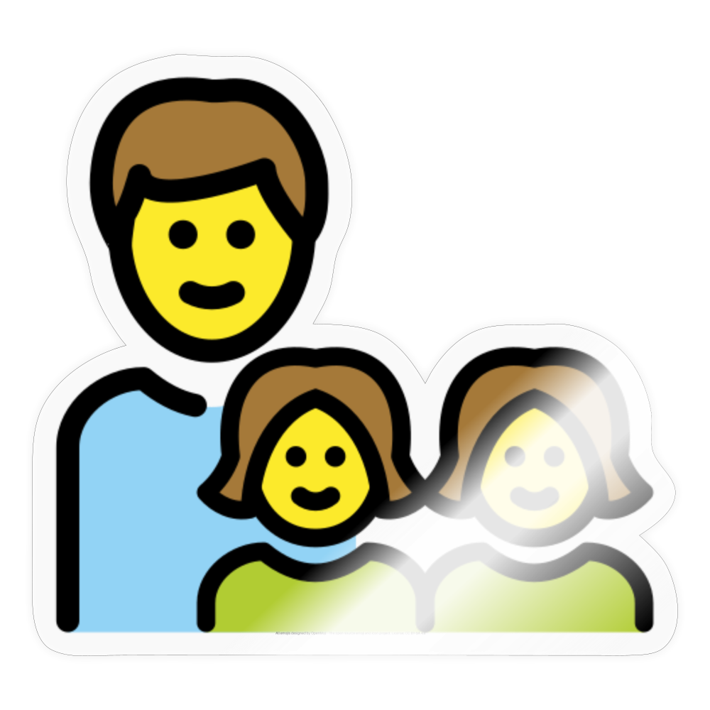 Family: Man, Girl, Girl Moji Sticker - Emoji.Express - transparent glossy