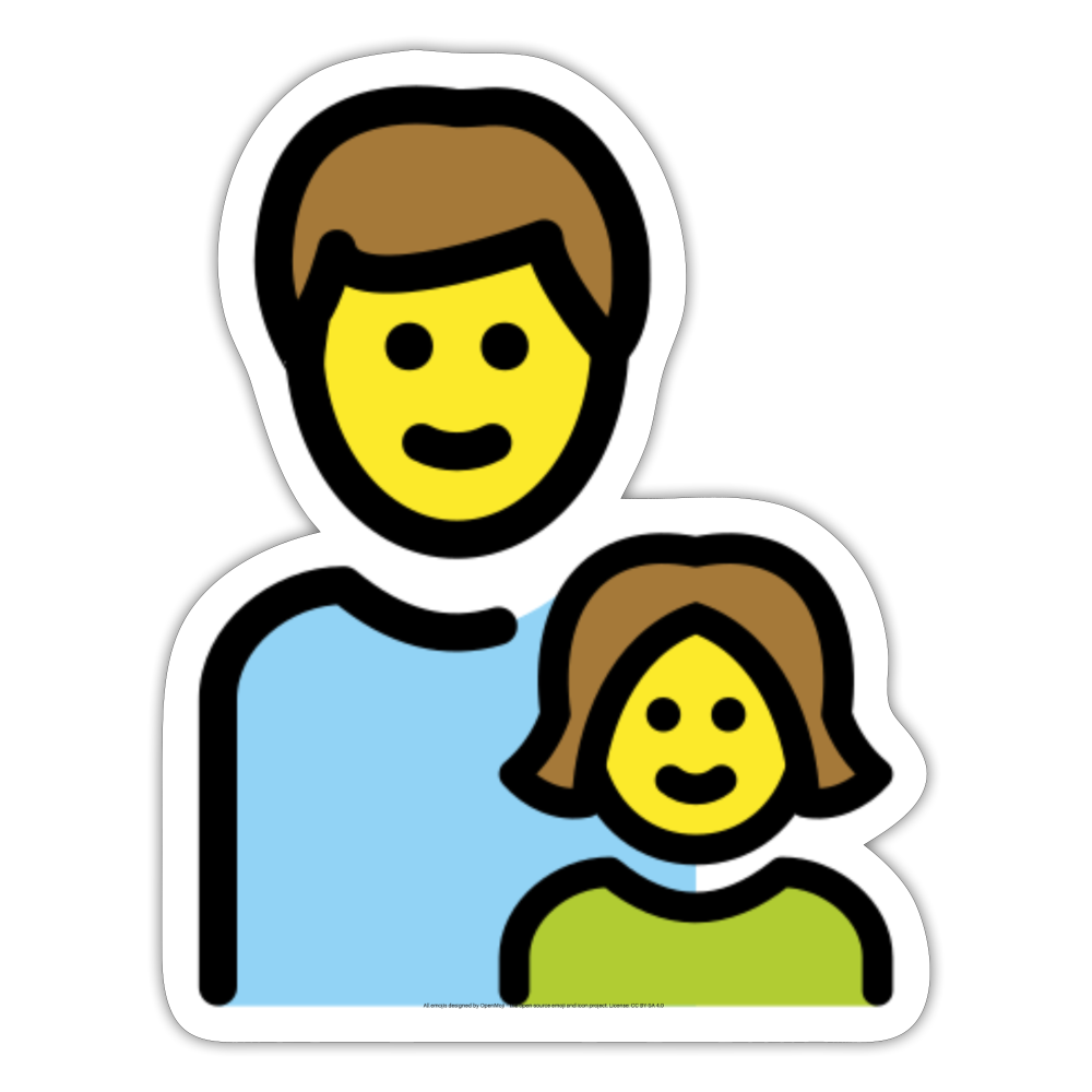 Family: Man, Girl Moji Sticker - Emoji.Express - white matte