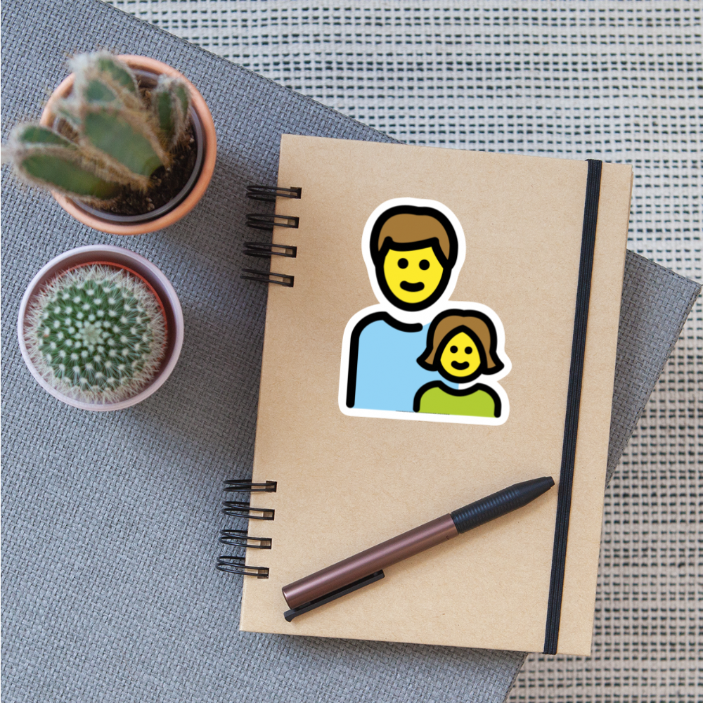 Family: Man, Girl Moji Sticker - Emoji.Express - white matte