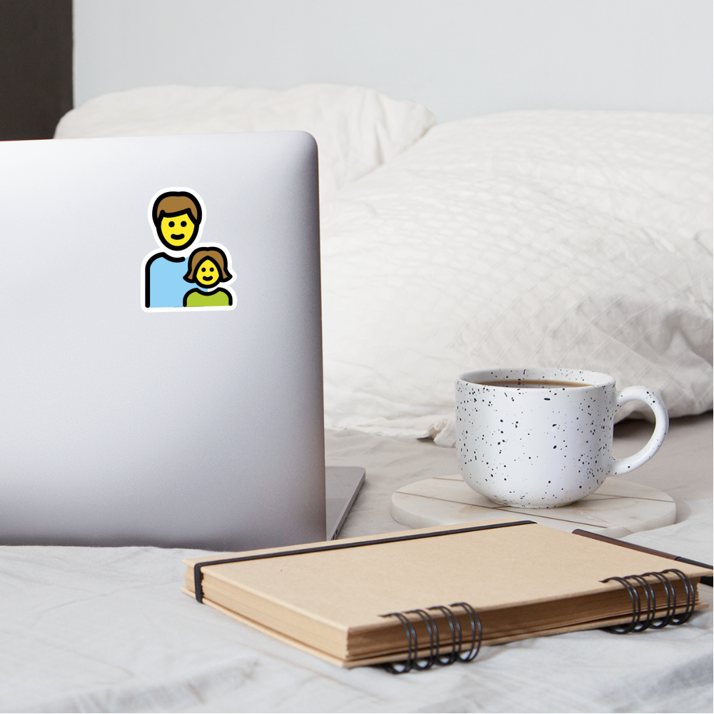 Family: Man, Girl Moji Sticker - Emoji.Express - white matte