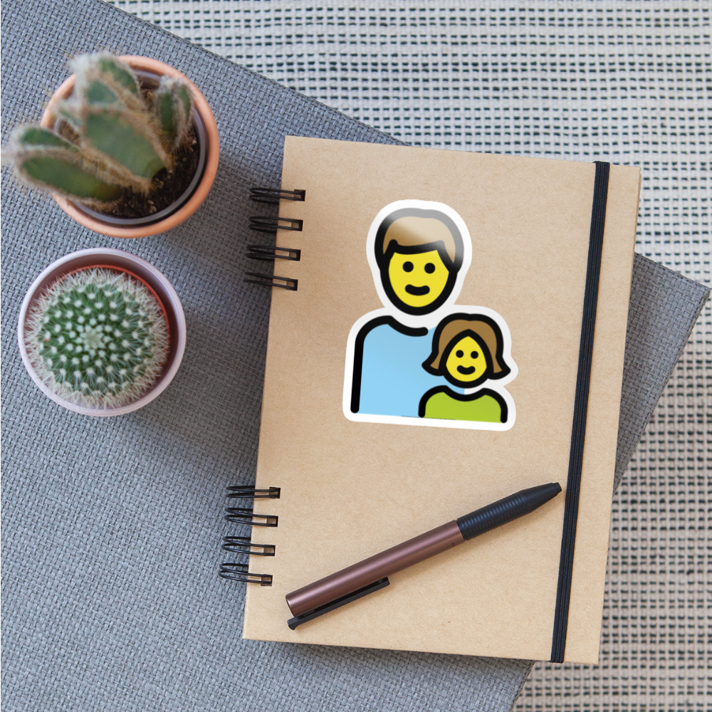 Family: Man, Girl Moji Sticker - Emoji.Express - white glossy