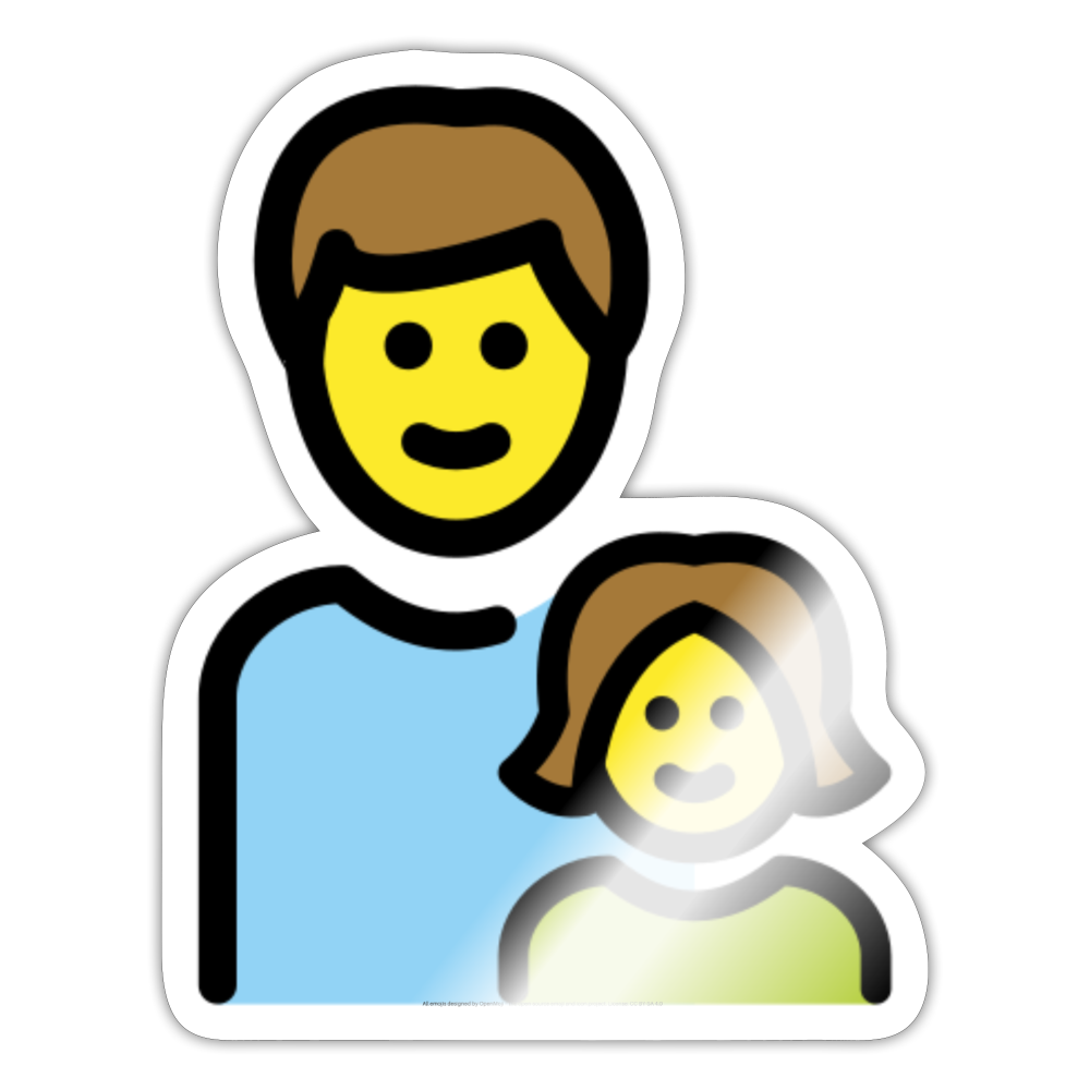 Family: Man, Girl Moji Sticker - Emoji.Express - white glossy