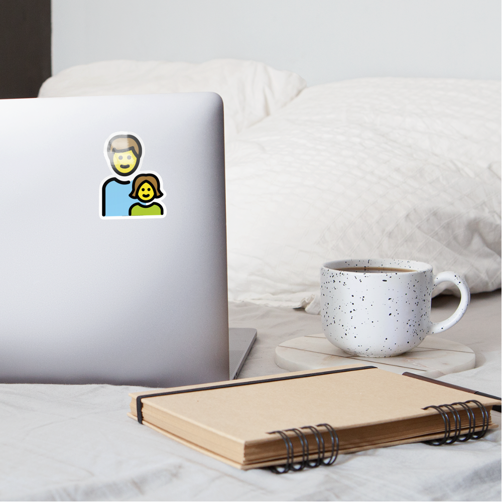 Family: Man, Girl Moji Sticker - Emoji.Express - white glossy