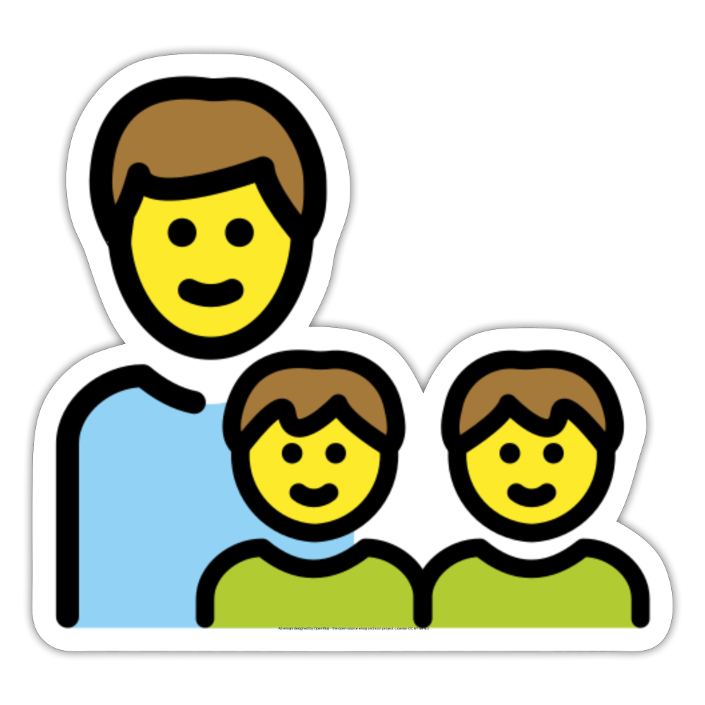 Family: Man, Boy, Boy Moji Sticker - Emoji.Express - white matte