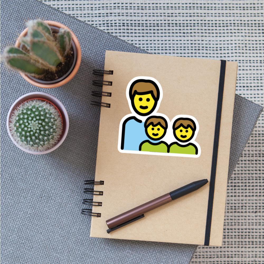 Family: Man, Boy, Boy Moji Sticker - Emoji.Express - white matte