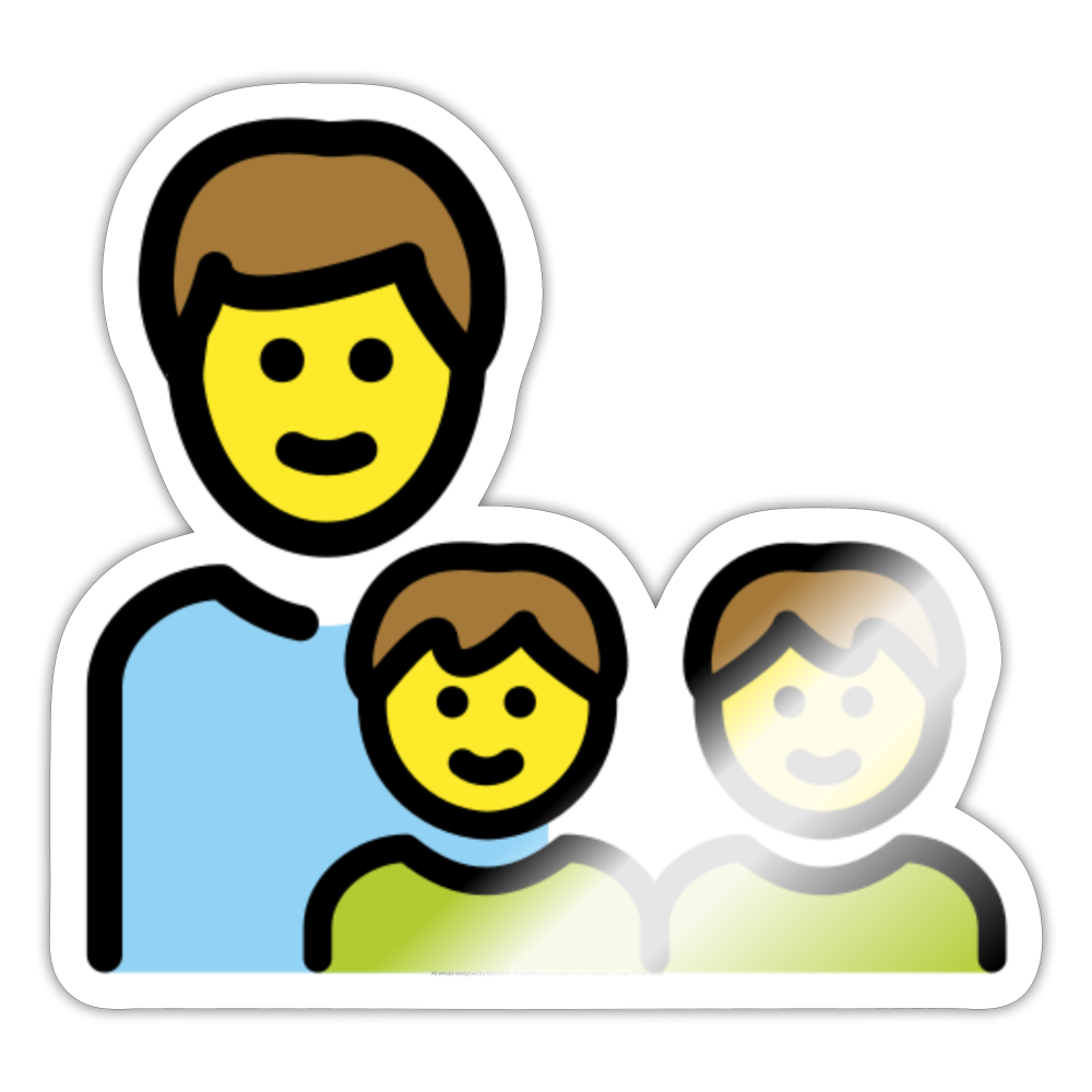 Family: Man, Boy, Boy Moji Sticker - Emoji.Express - white glossy