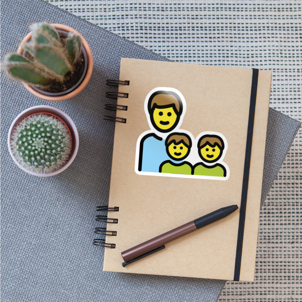 Family: Man, Boy, Boy Moji Sticker - Emoji.Express - white glossy