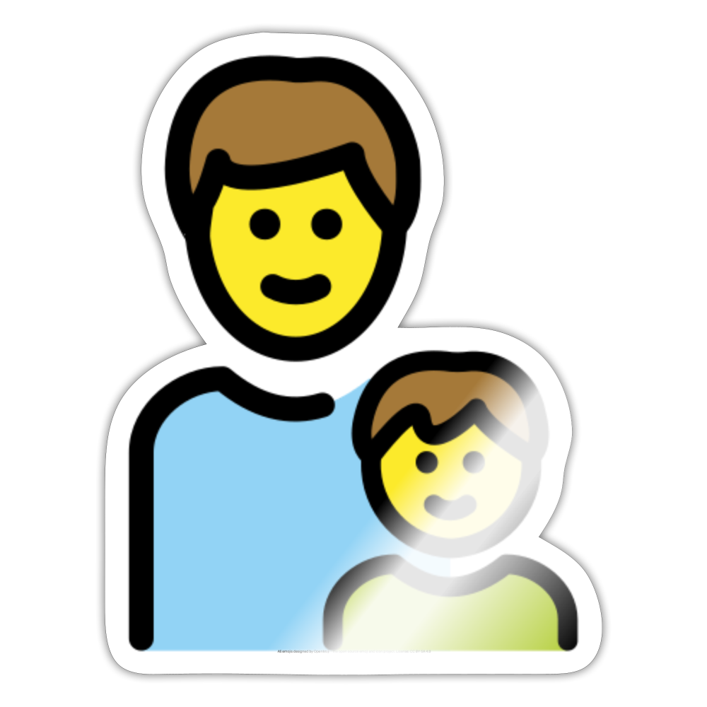 Family: Man, Boy Moji Sticker - Emoji.Express - white glossy