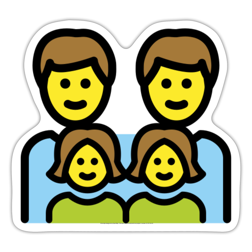 Family: Man, Man, Girl, Girl Moji Sticker - Emoji.Express - white matte