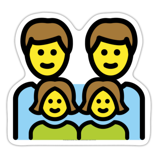 Family: Man, Man, Girl, Girl Moji Sticker - Emoji.Express - white matte