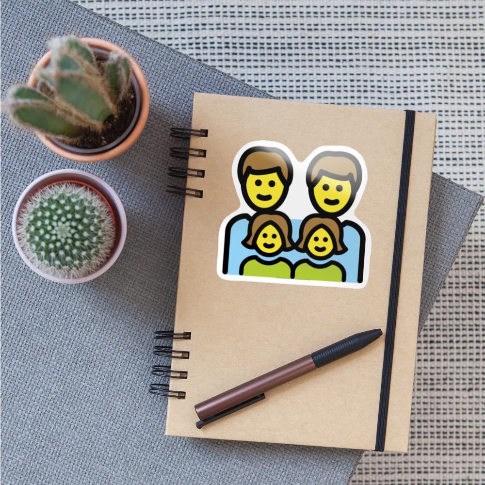 Family: Man, Man, Girl, Girl Moji Sticker - Emoji.Express - white glossy