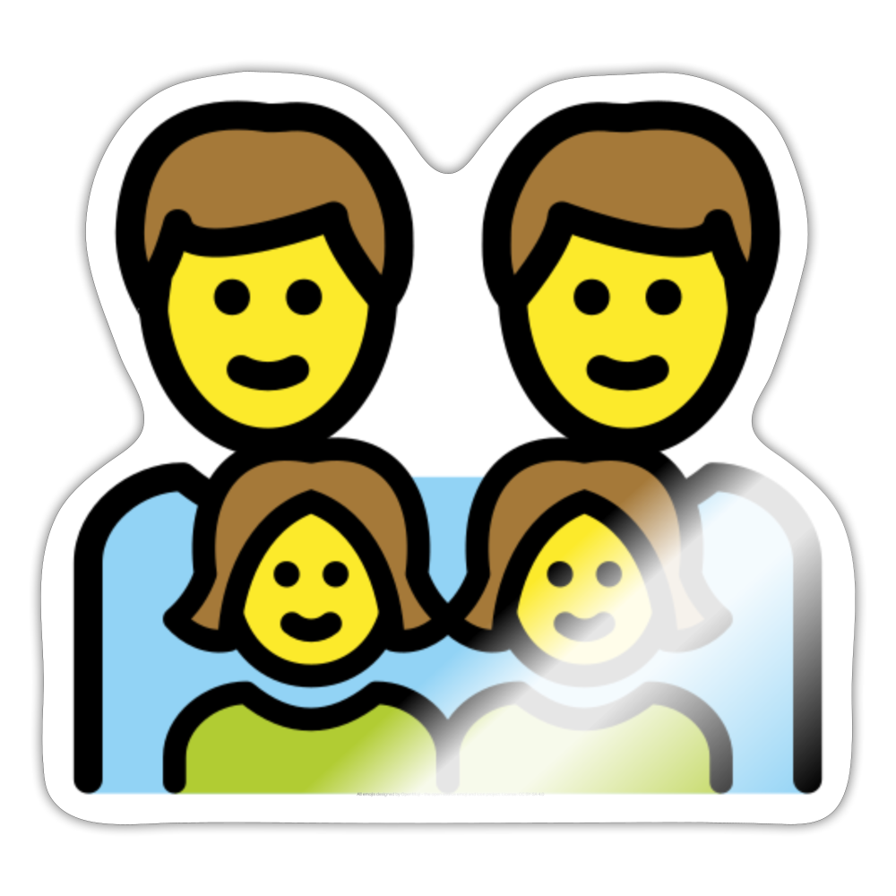 Family: Man, Man, Girl, Girl Moji Sticker - Emoji.Express - white glossy