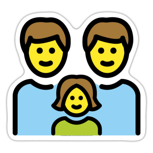 Family: Man, Man, Girl Moji Sticker - Emoji.Express - white matte