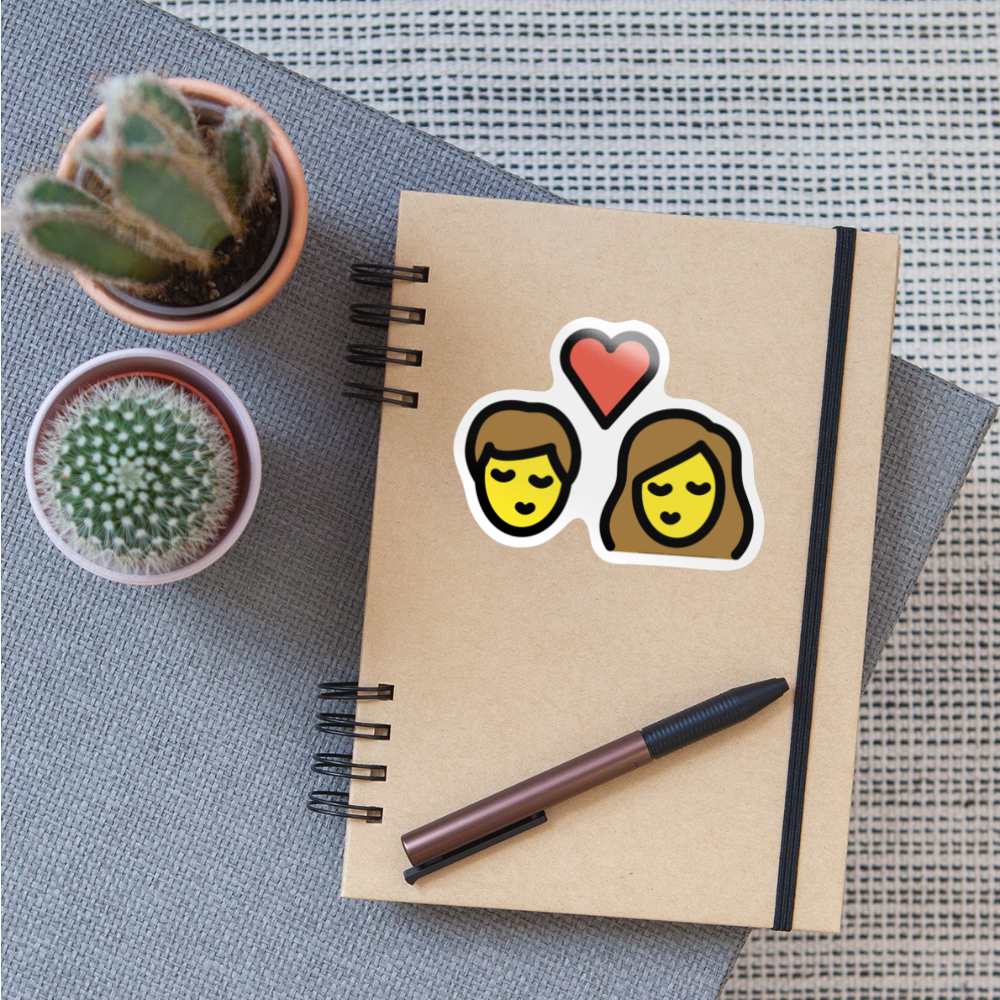 Kiss Moji Sticker - Emoji.Express - white glossy