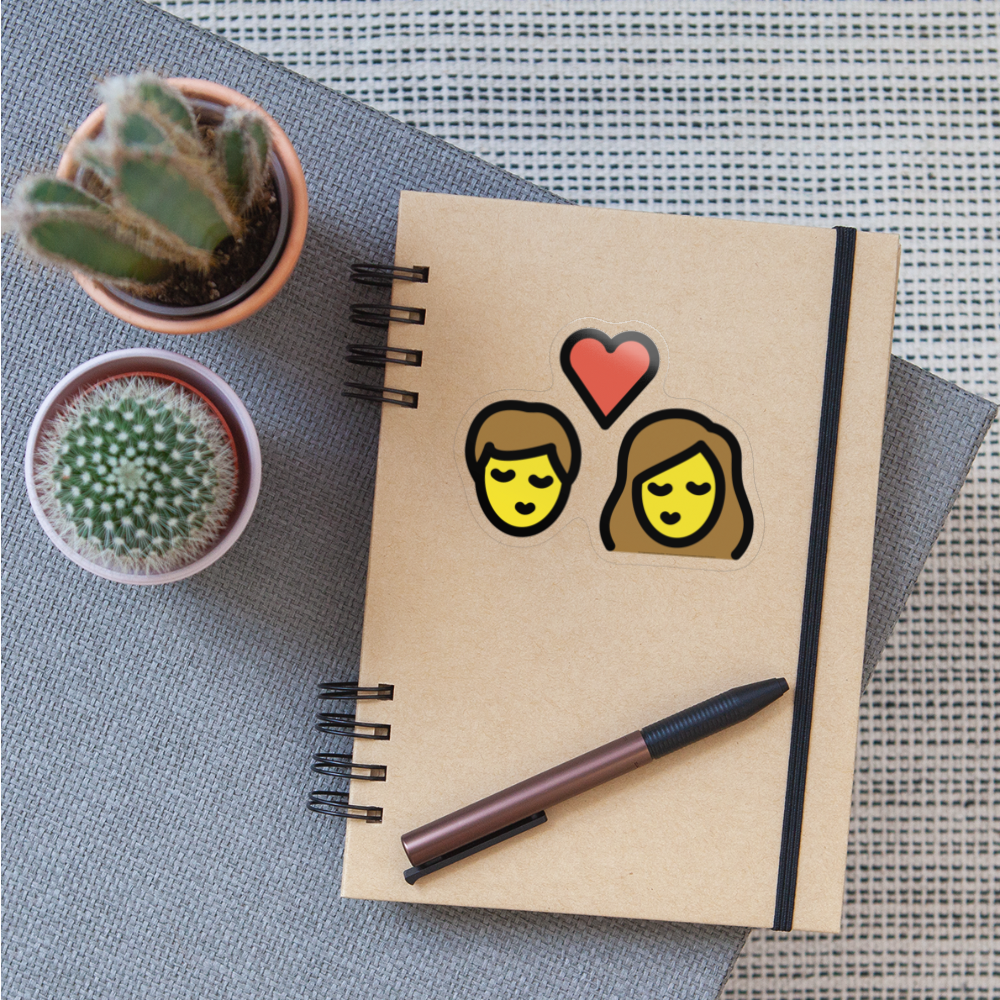 Kiss Moji Sticker - Emoji.Express - transparent glossy