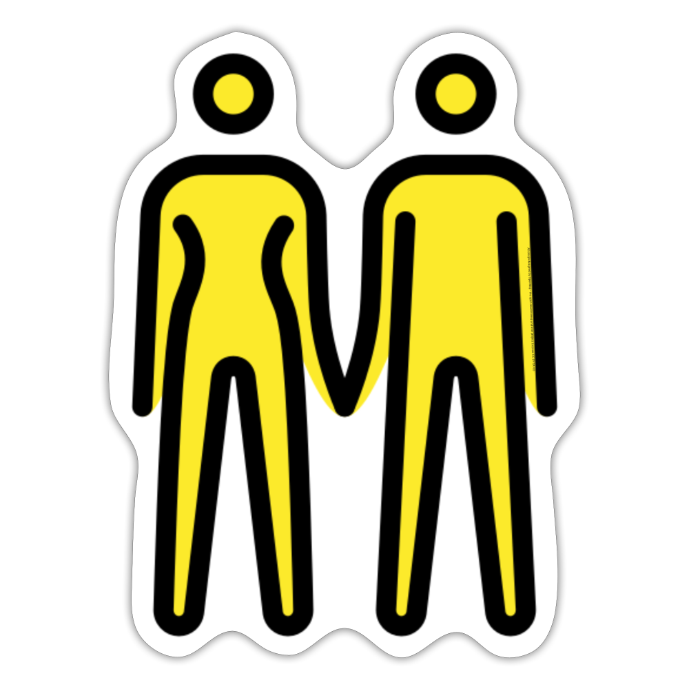 Woman and Man Holding Hands Moji Sticker - Emoji.Express - white matte