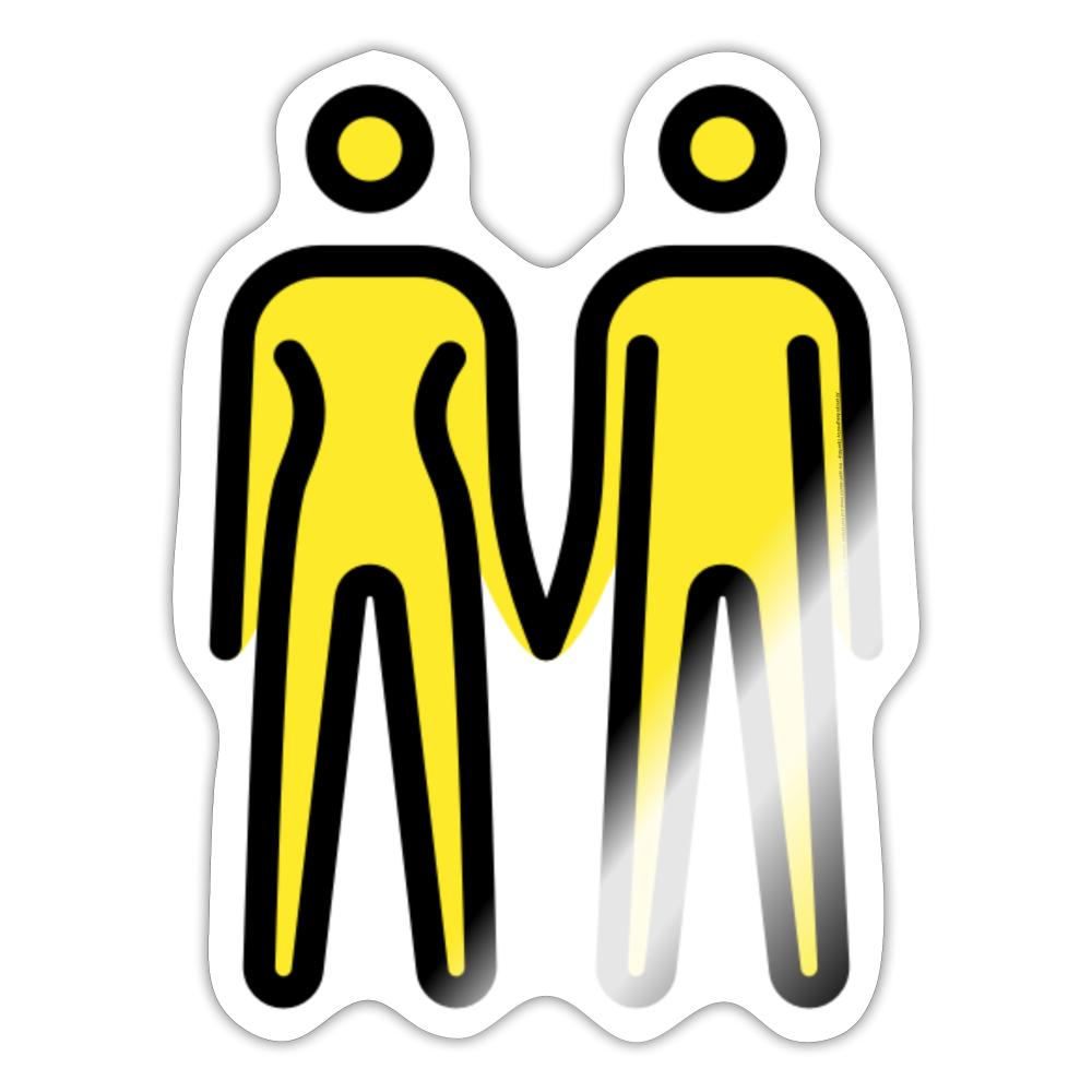 Woman and Man Holding Hands Moji Sticker - Emoji.Express - white glossy