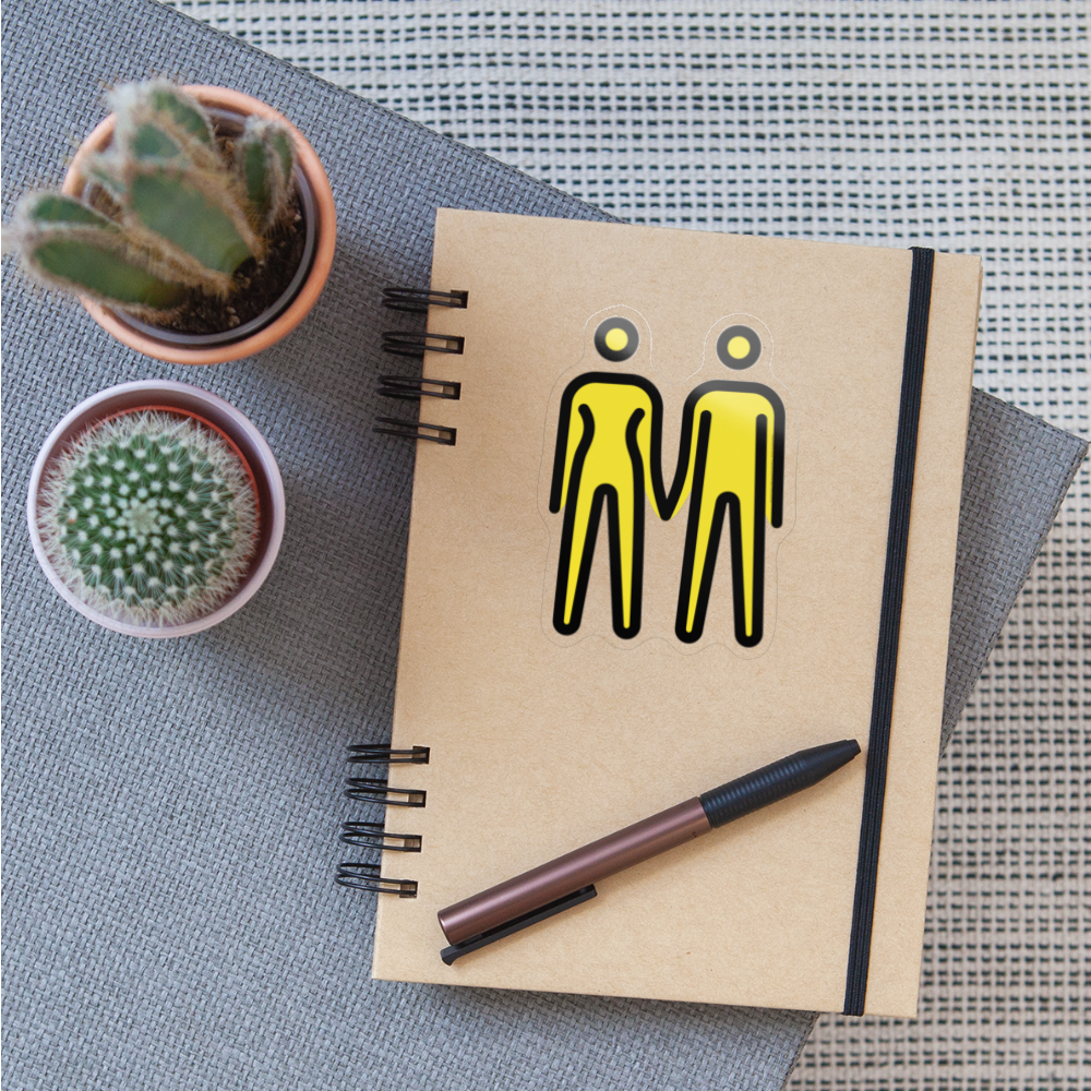 Woman and Man Holding Hands Moji Sticker - Emoji.Express - transparent glossy