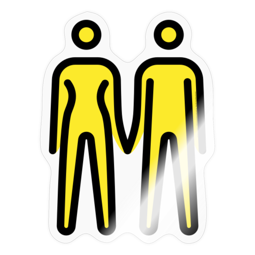 Woman and Man Holding Hands Moji Sticker - Emoji.Express - transparent glossy