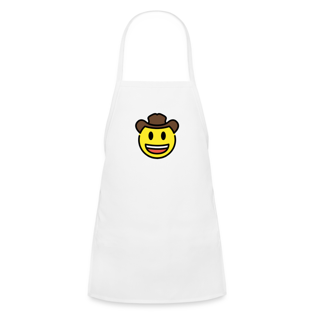 Customizable Cowboy Hat Face Moji Kids' Apron - Emoji.Express - white
