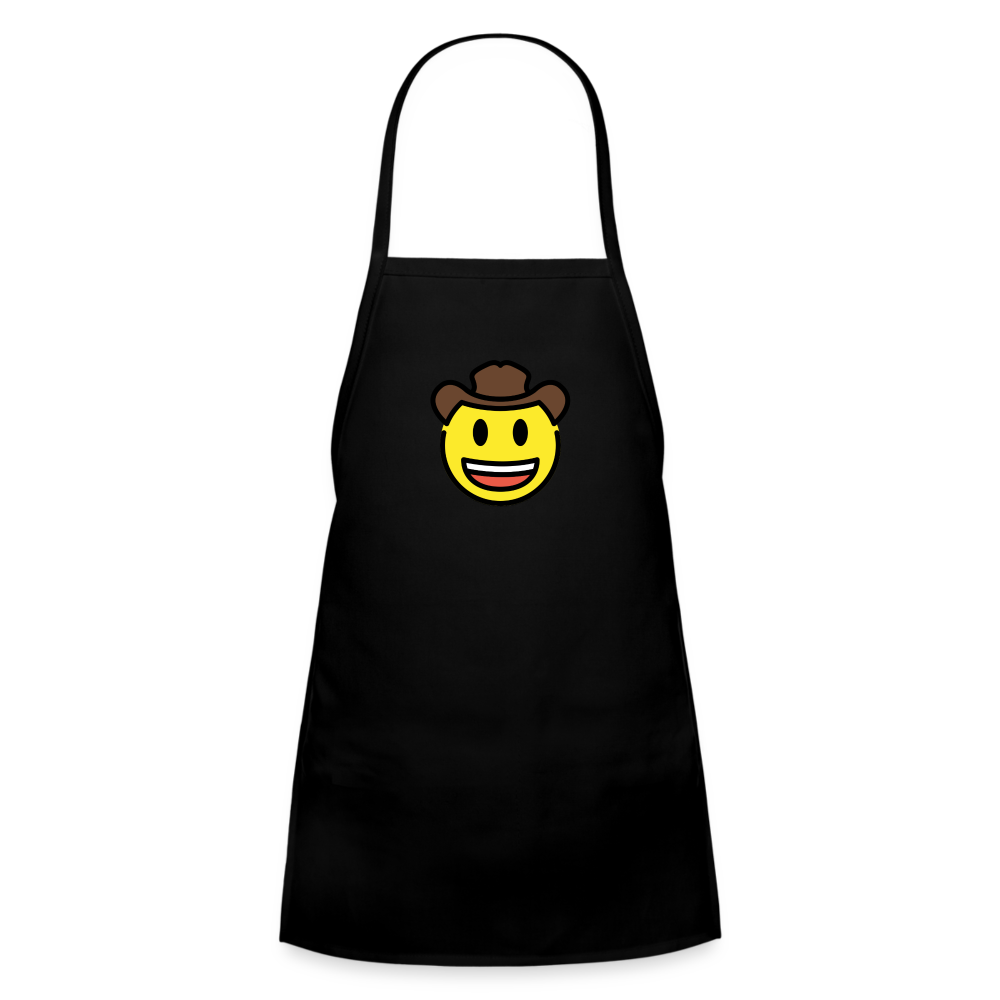 Customizable Cowboy Hat Face Moji Kids' Apron - Emoji.Express - black