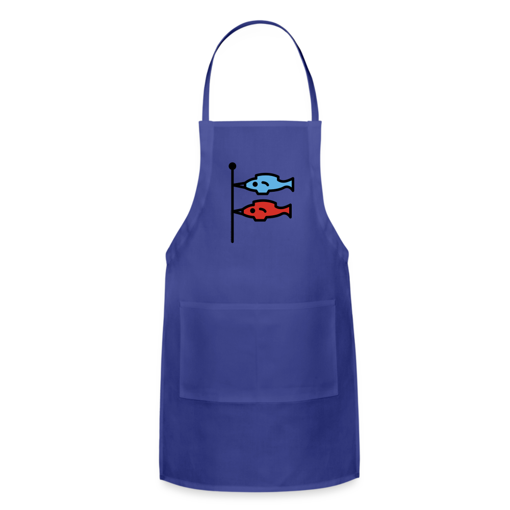 Customizable Carp Streamer Moji (Japanese koinobori) Adjustable Apron - Emoji.Express - royal blue