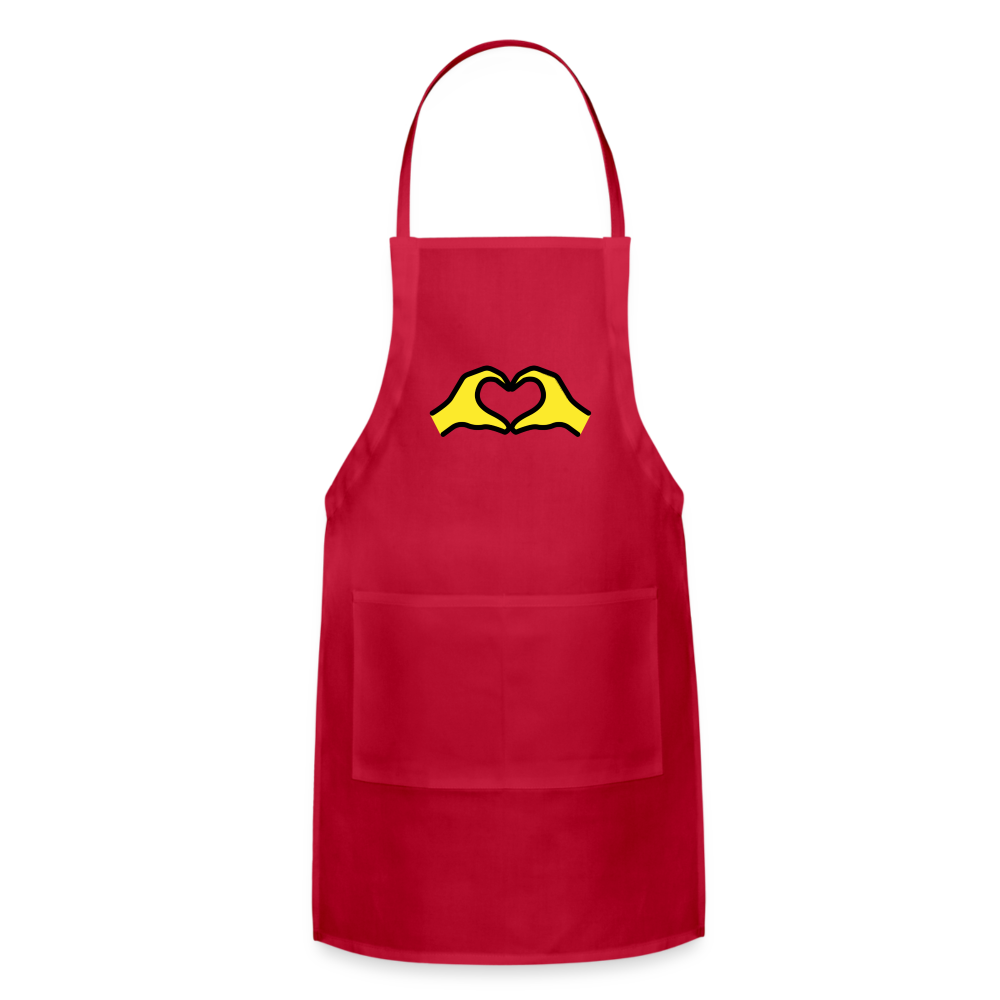 Customizable Heart Hands Moji Adjustable Apron - Emoji.Express - red