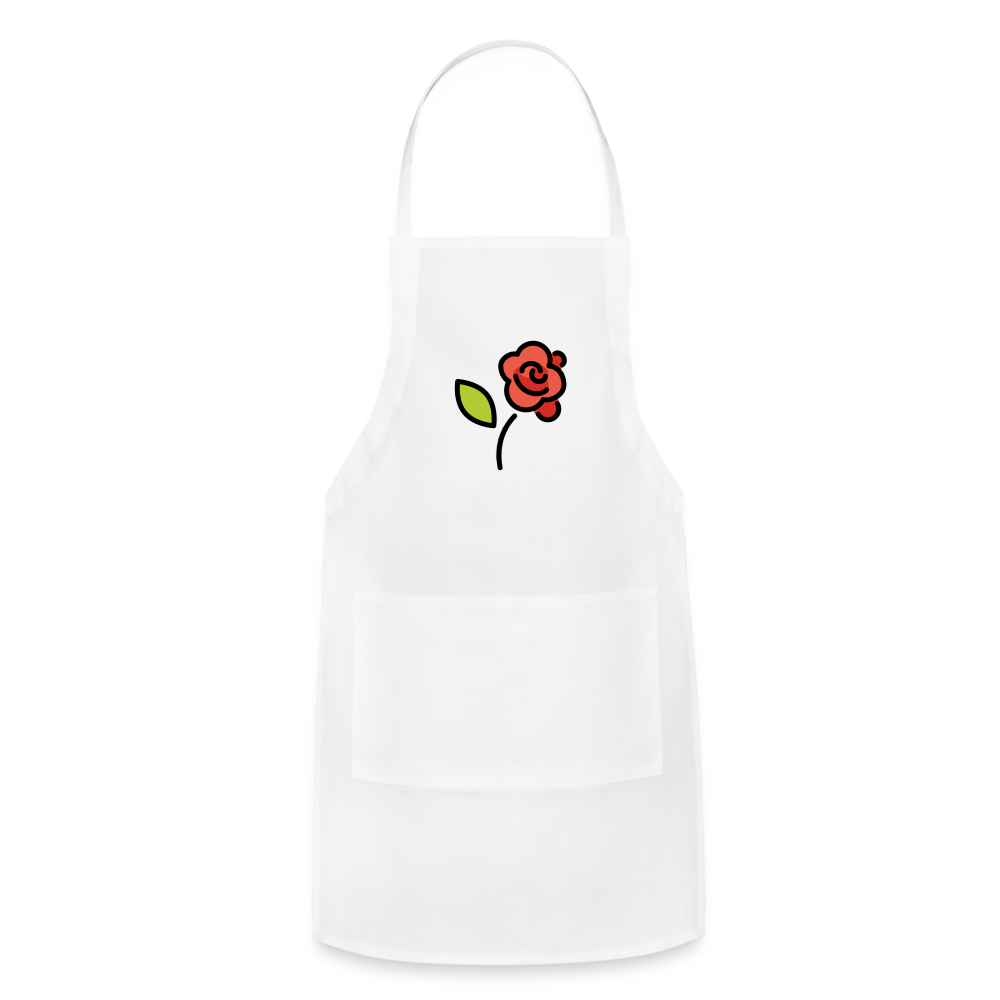 Customizable Rose Moji Adjustable Apron - Emoji.Express - white