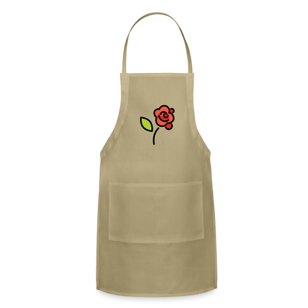 Customizable Rose Moji Adjustable Apron - Emoji.Express - khaki