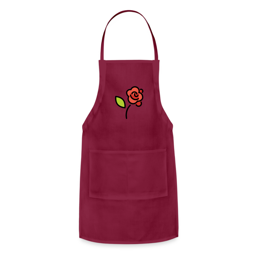 Customizable Rose Moji Adjustable Apron - Emoji.Express - burgundy