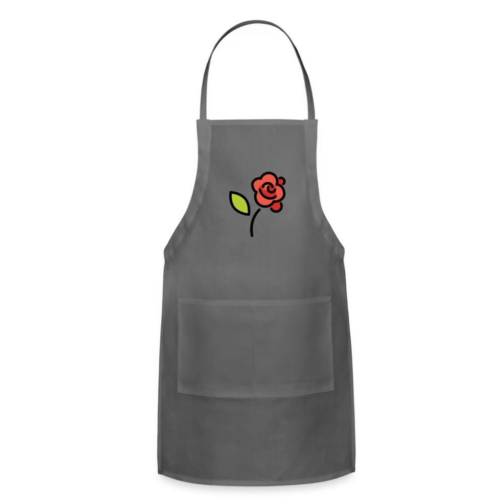 Customizable Rose Moji Adjustable Apron - Emoji.Express - charcoal