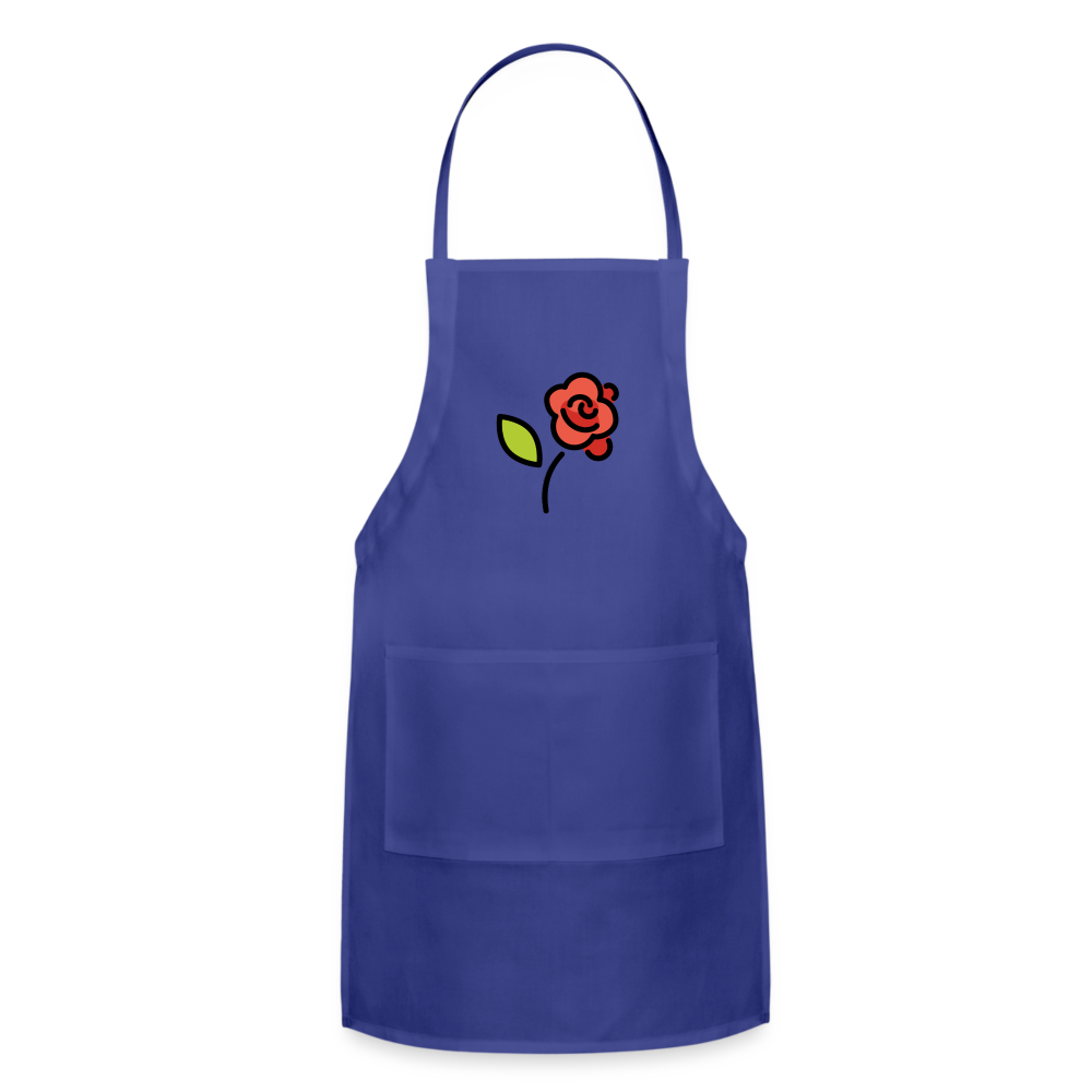 Customizable Rose Moji Adjustable Apron - Emoji.Express - royal blue