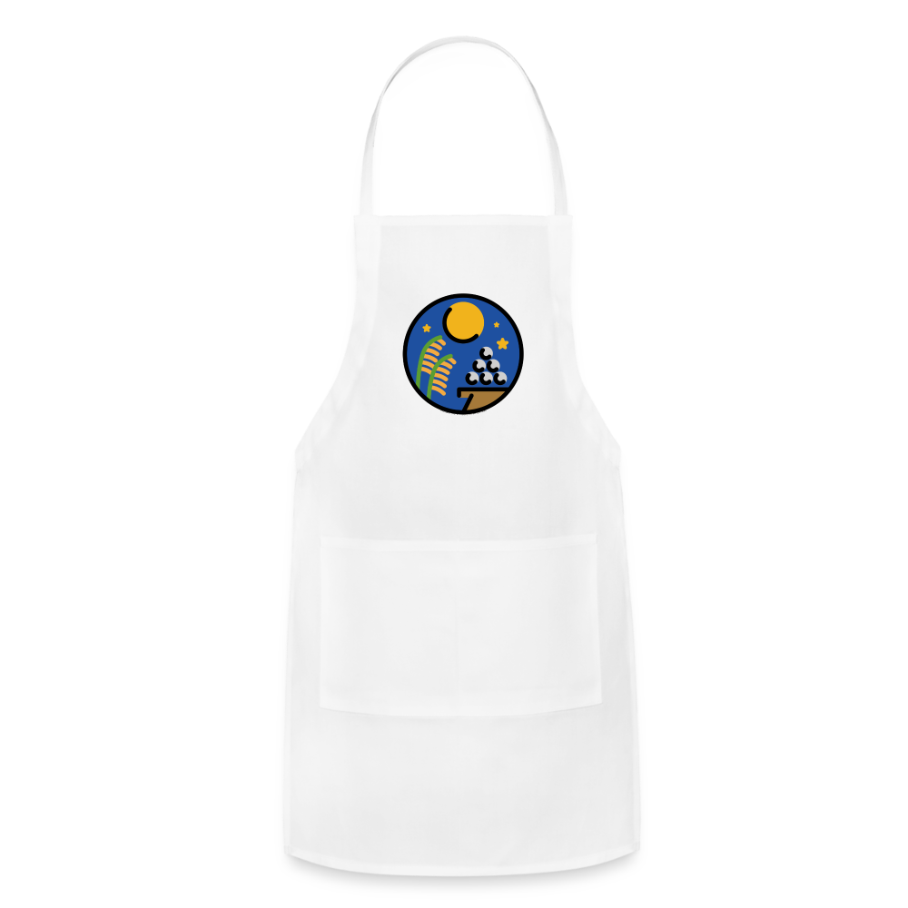 Customizable Moon Viewing Ceremony Moji (Tsukimi) Adjustable Apron - Emoji.Express - white