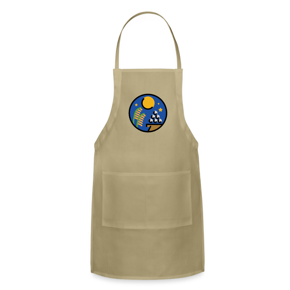 Customizable Moon Viewing Ceremony Moji (Tsukimi) Adjustable Apron - Emoji.Express - khaki