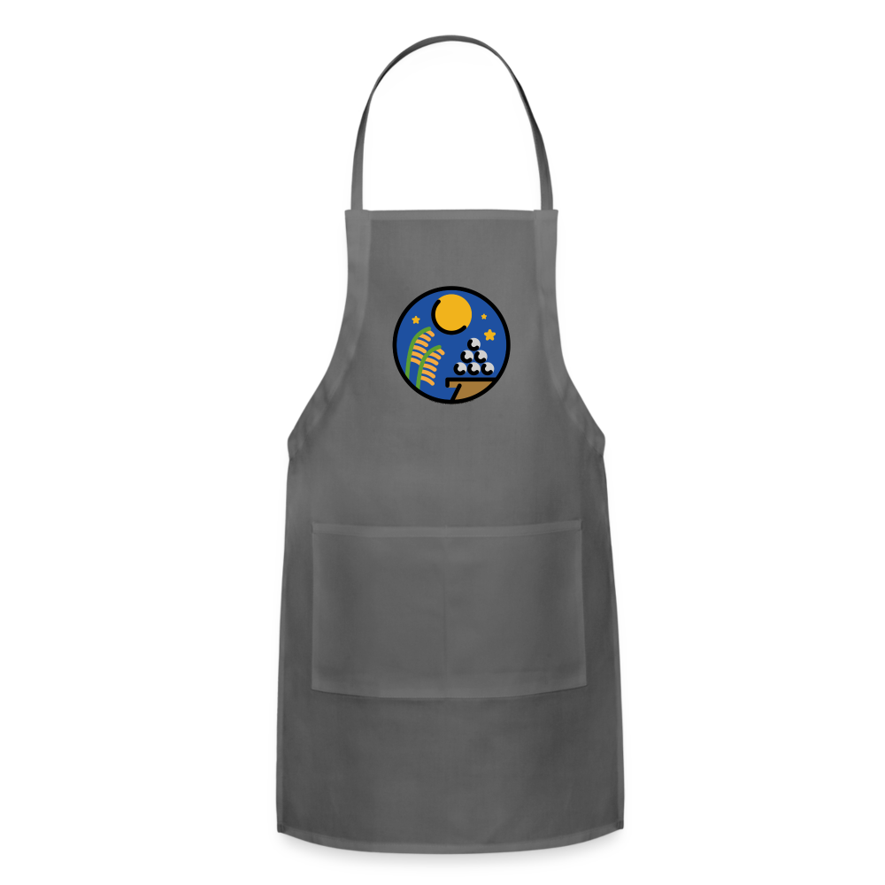 Customizable Moon Viewing Ceremony Moji (Tsukimi) Adjustable Apron - Emoji.Express - charcoal