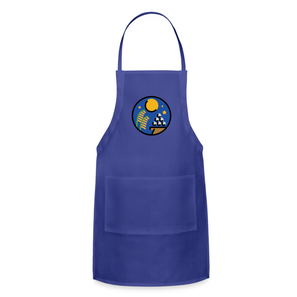 Customizable Moon Viewing Ceremony Moji (Tsukimi) Adjustable Apron - Emoji.Express - royal blue