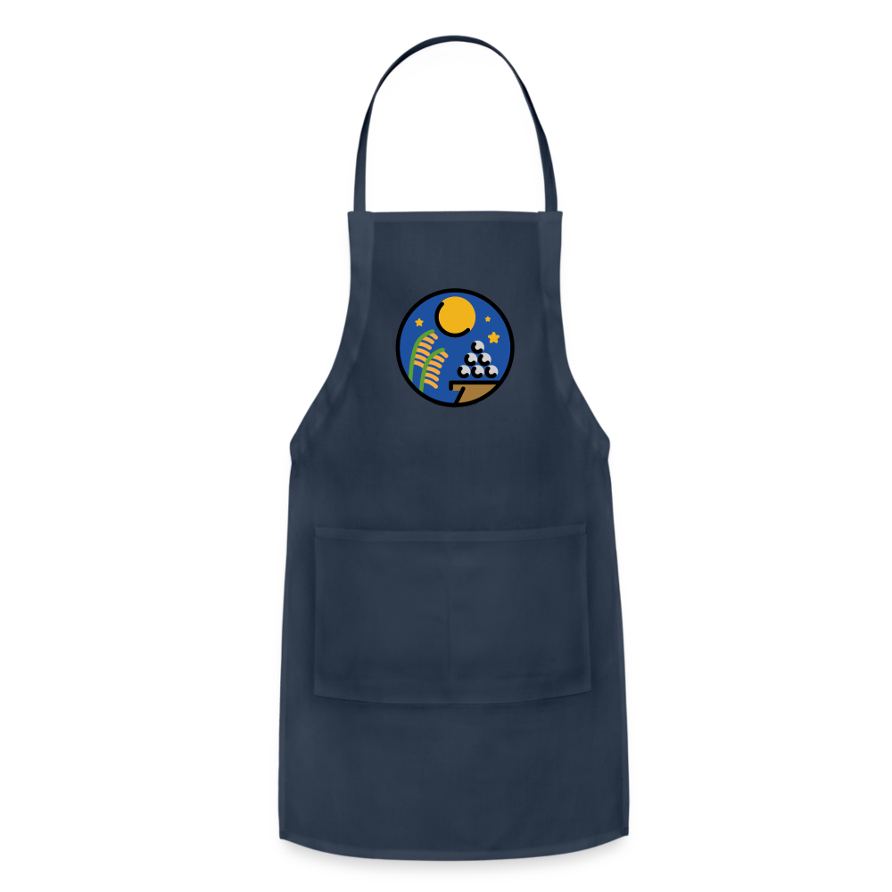 Customizable Moon Viewing Ceremony Moji (Tsukimi) Adjustable Apron - Emoji.Express - navy