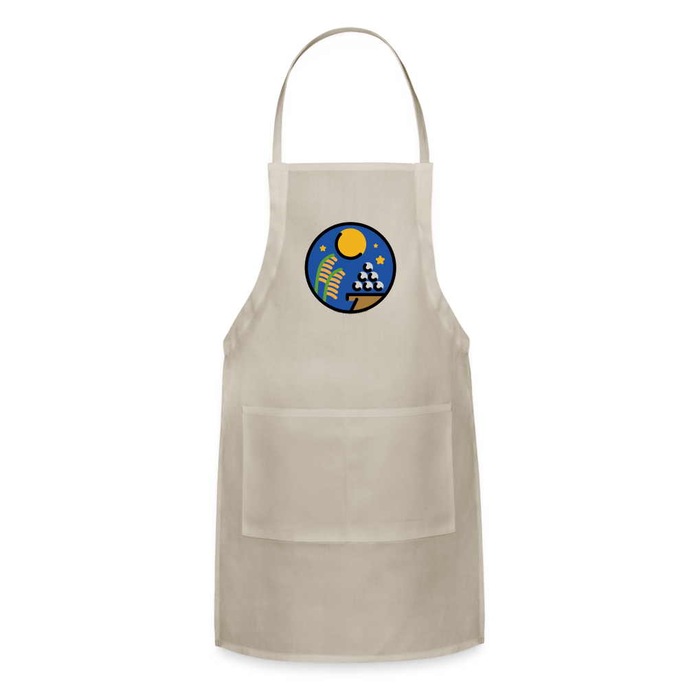 Customizable Moon Viewing Ceremony Moji (Tsukimi) Adjustable Apron - Emoji.Express - natural