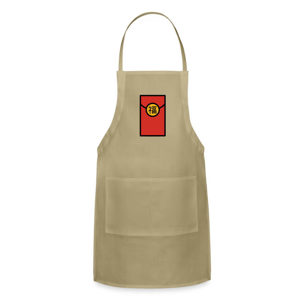 Customizable Red Envelope Moii Adjustable Apron - Emoji.Express - khaki