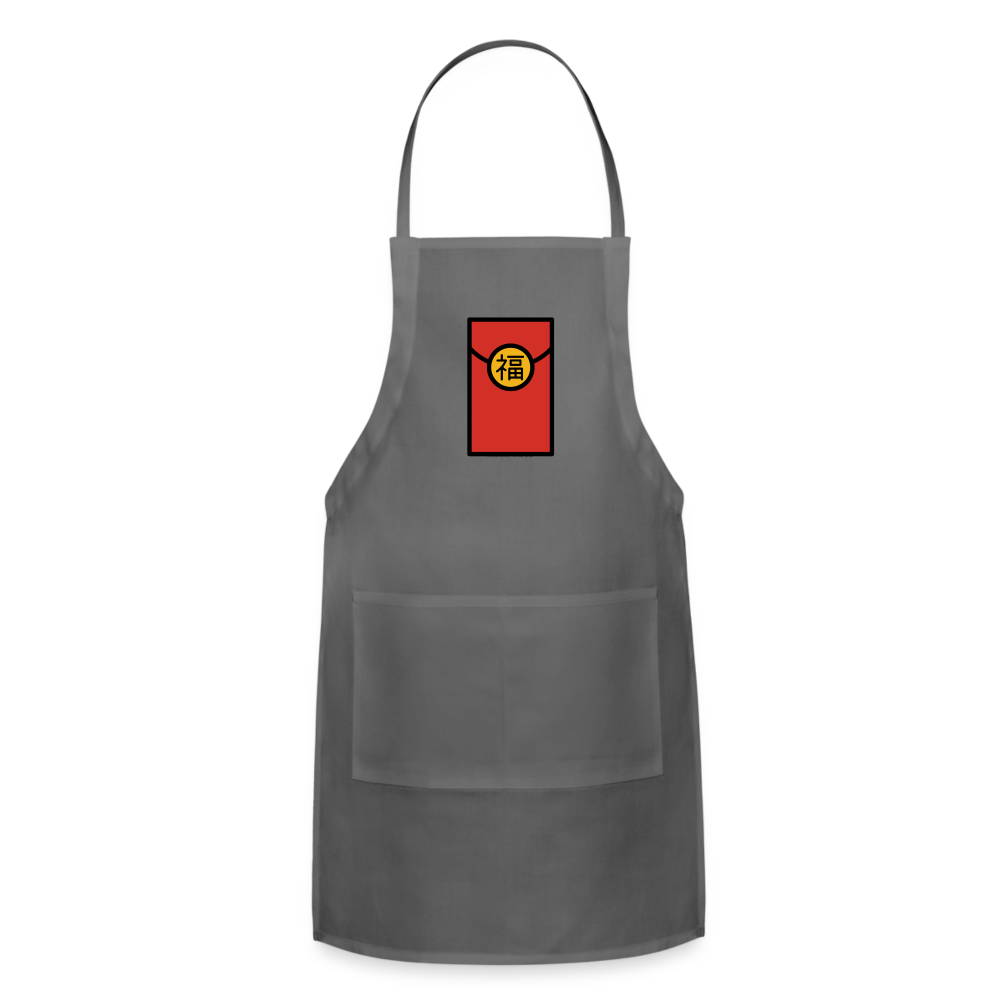 Customizable Red Envelope Moii Adjustable Apron - Emoji.Express - charcoal