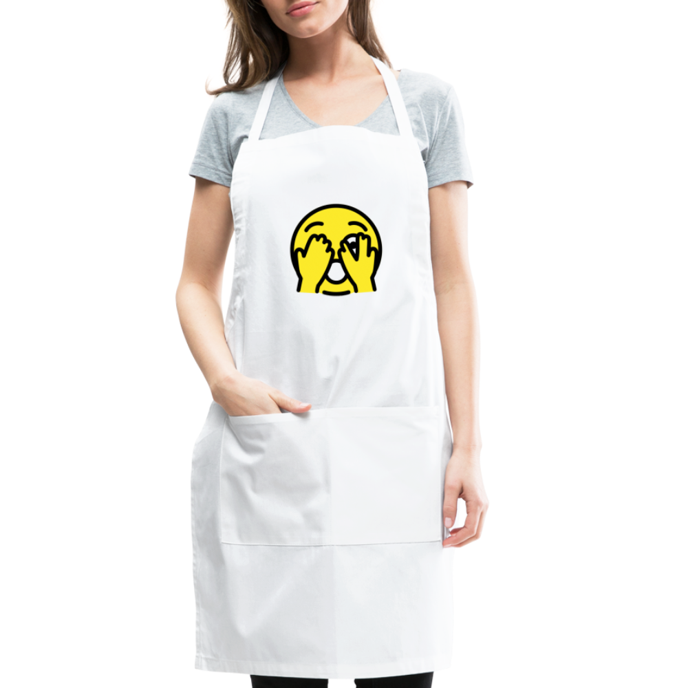 Customizable Face with Peeking Eye Moji Adjustable Apron - Emoji.Express - white