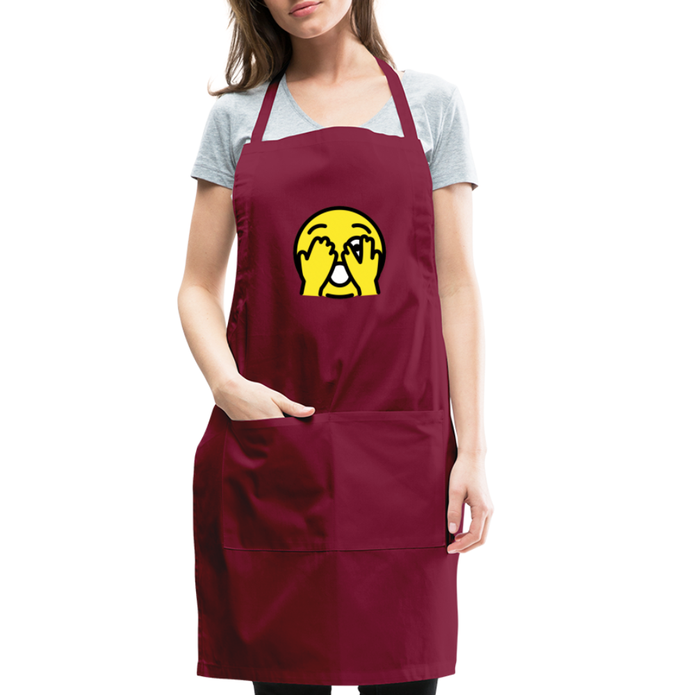 Customizable Face with Peeking Eye Moji Adjustable Apron - Emoji.Express - burgundy