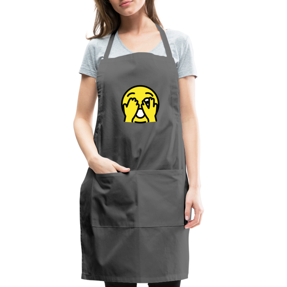 Customizable Face with Peeking Eye Moji Adjustable Apron - Emoji.Express - charcoal