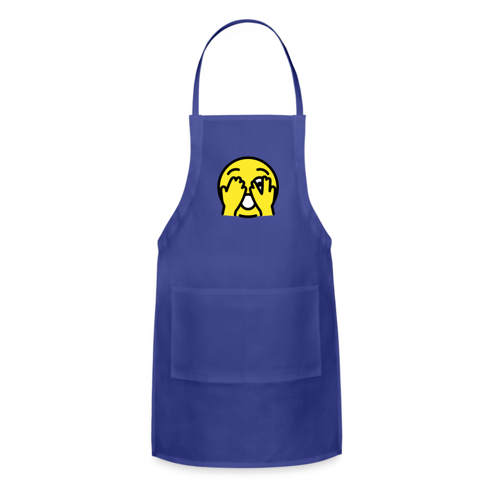 Customizable Face with Peeking Eye Moji Adjustable Apron - Emoji.Express - royal blue