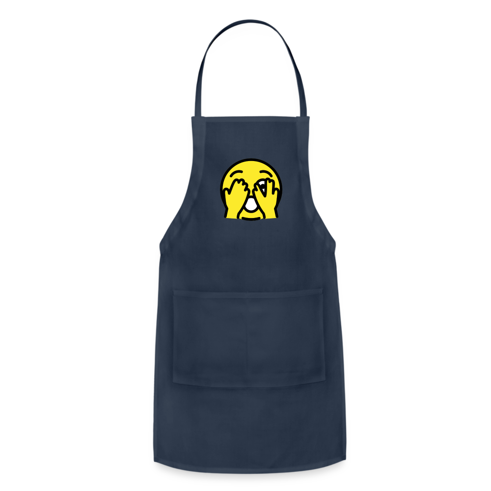 Customizable Face with Peeking Eye Moji Adjustable Apron - Emoji.Express - navy